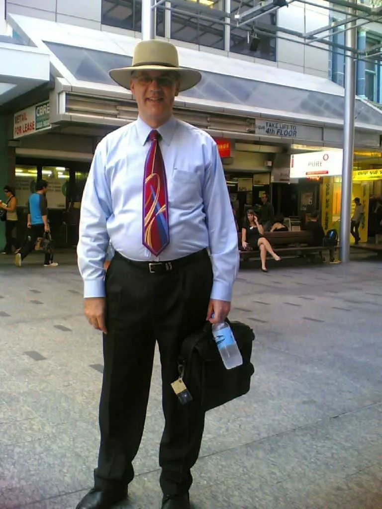 Paul Hughes going to meet a client in Brisbane Australia