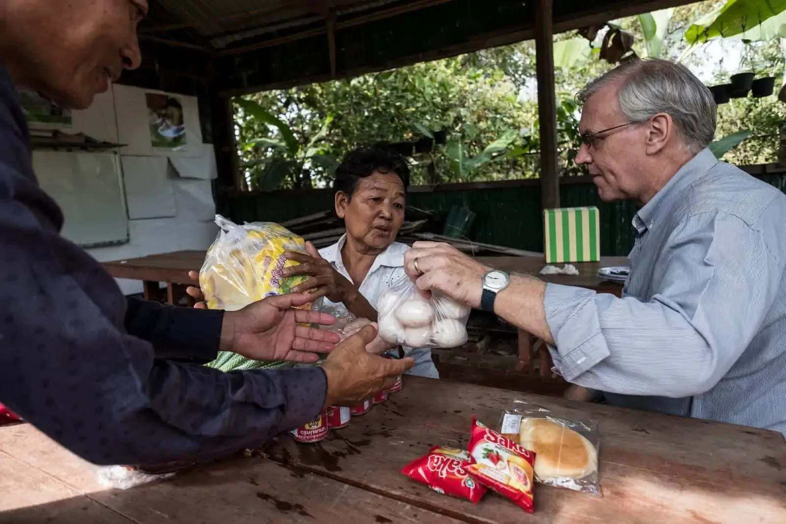 Paul Hughes doing volunteer work at New Day New Life in Kampong Chhnang Province in Cambodia