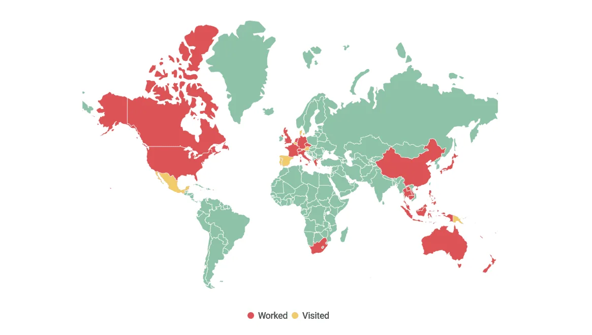 paul hughes worldwide experience infographic